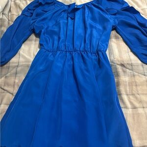 NEW Elegant Blue Long Sleeve Dress
